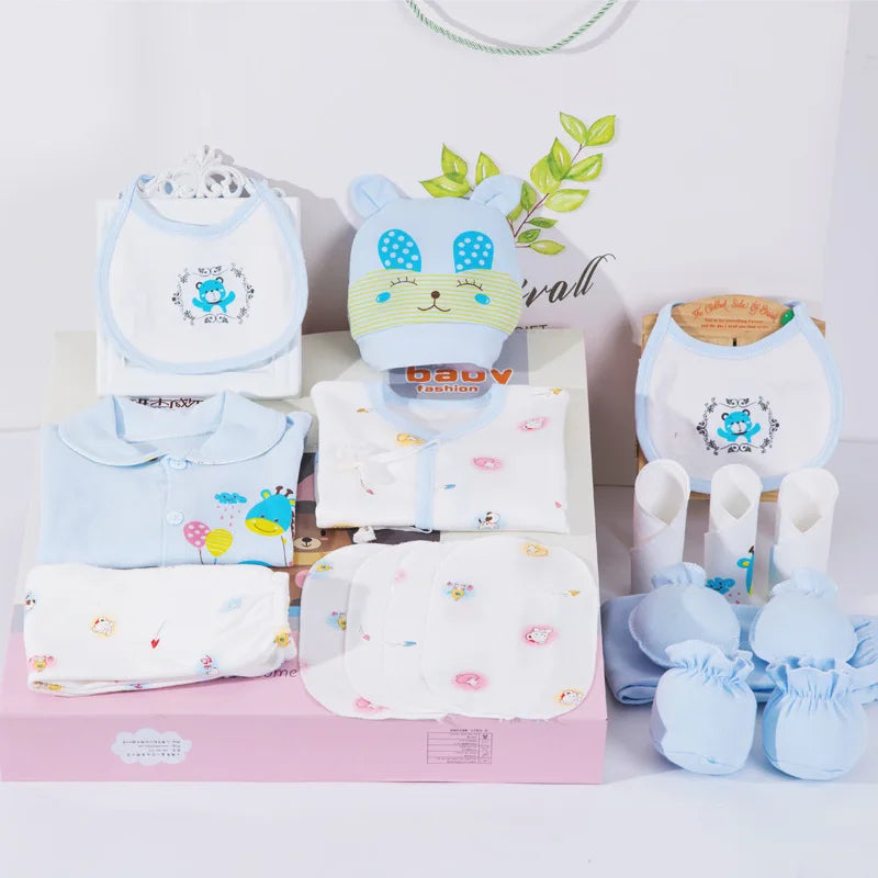 18 Pieces Baby Clothes Boy Spring Autumn Newborn Clothes Happy Bear Newborn Baby Girl Clothes Cotton Newborn Outfit Kids Clothes